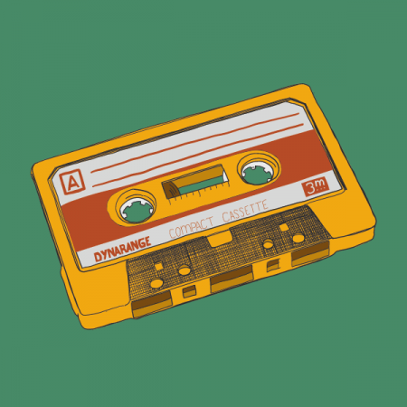 Compact Cassette, Vintage, Icons, Illustration, Illustratie